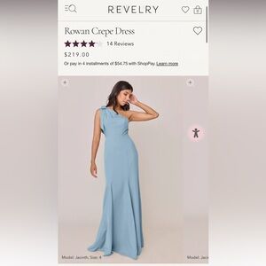 Revelry Rowan French Blue Crepe Gown